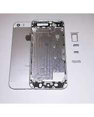 BACK COVER SCOCCA POSTERIORE TELAIO P.SIM TASTI VETRINI IPHONE 5S SILVER BIANCO