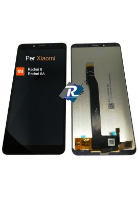 TOUCH SCREEN VETRO LCD DISPLAY PER XIAOMI Redmi 6 - 6A NERO NO FRAME