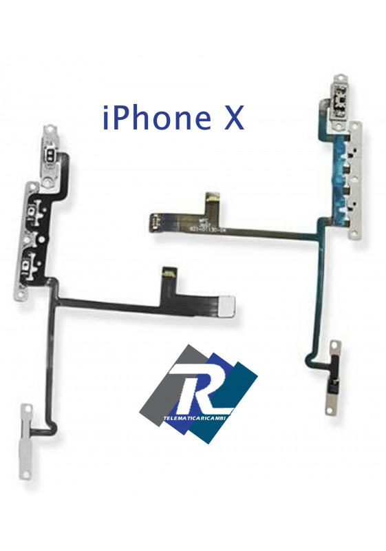 FLEX FLAT TASTI VOLUME APPLE IPHONE X SWITCH TASTO SILENZIOSO MUTO VIBRAZIONE