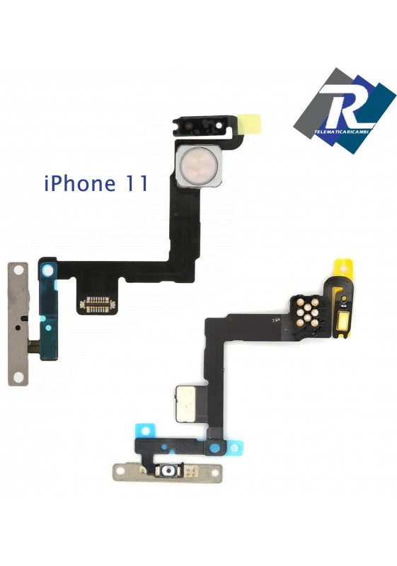 FLEX FLAT TASTO ON OFF ACCENSIONE POWER APPLE IPHONE 11 FLASH MICROFONO