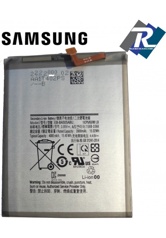 BATTERIA SAMSUNG GALAXY A20 (SM-A205) A30 (SM-A305) EB-BA505ABU Sost.originale