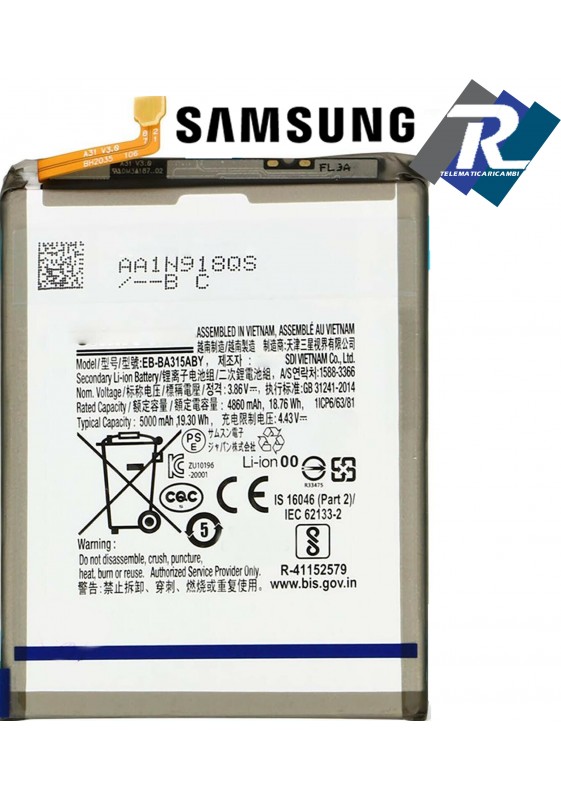 BATTERIA PER SAMSUNG GALAXY A31 SM-A315 EB-BA315ABY sostituisce originale