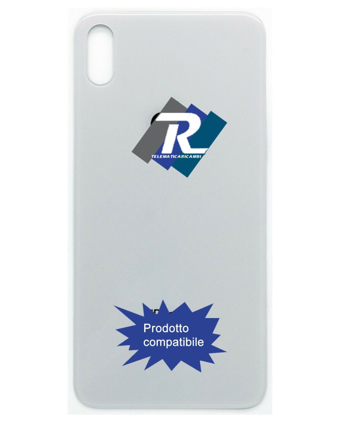 VETRO SCOCCA POSTERIORE COPRI BATTERIA iPhone XS Max BIANCO BACK COVER BIG HOLE