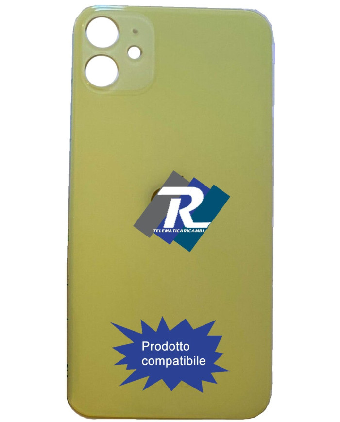 VETRO SCOCCA POSTERIORE COPRI BATTERIA iPhone 11 GIALLO BACK COVER BIG HOLE