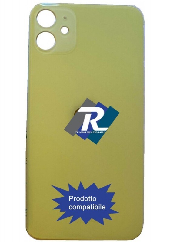 VETRO SCOCCA POSTERIORE COPRI BATTERIA iPhone 11 GIALLO BACK COVER BIG HOLE