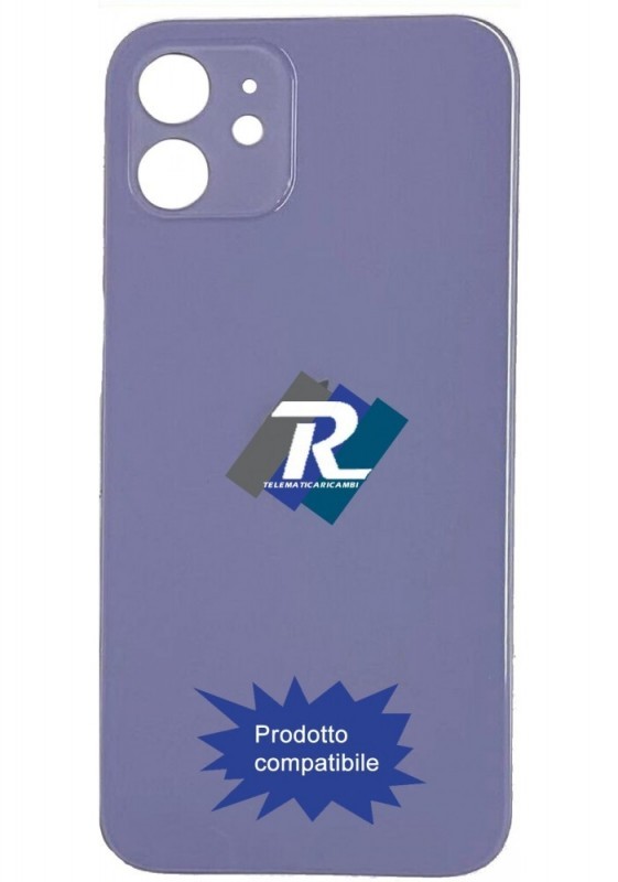 VETRO SCOCCA POSTERIORE COPRI BATTERIA iPhone 12 VIOLA Purple BACK BIG HOLE