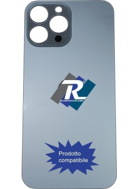 VETRO SCOCCA POSTERIORE COPRI BATTERIA iPhone 13 Pro Max Blu BACK COVER BIG HOLE