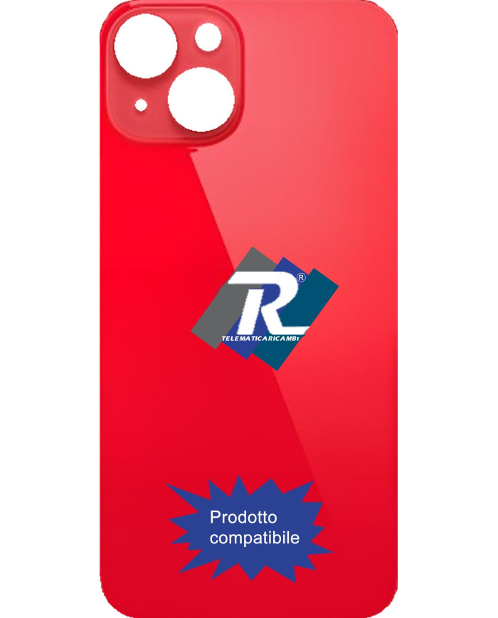 VETRO SCOCCA POSTERIORE COPRI BATTERIA iPhone 14 ROSSO BACK COVER BIG HOLE