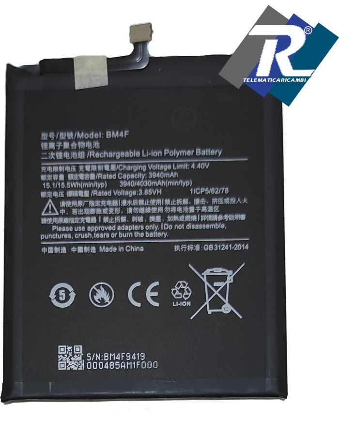 BATTERIA BM4F PER XIAOMI MI 9 LITE M1904F3BG - Mi CC9 CC9E - Mi A3 4030 mAh BATTERIA BM4F PER XIAOMI MI 9 LITE M1904F3BG - Mi CC9 CC9E - Mi A3 4030 mAh