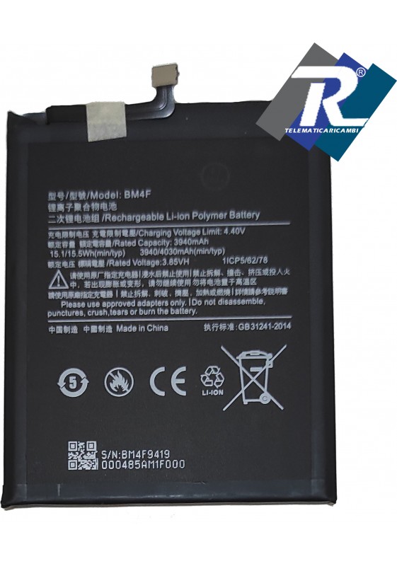 BATTERIA BM4F PER XIAOMI MI 9 LITE M1904F3BG - Mi CC9 CC9E - Mi A3 4030 mAh