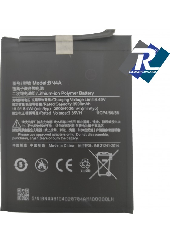 BATTERIA BN4A PER XIAOMI REDMI NOTE 7 M1901F7G - Note 7 PRO M1901F7H 4000 mAh