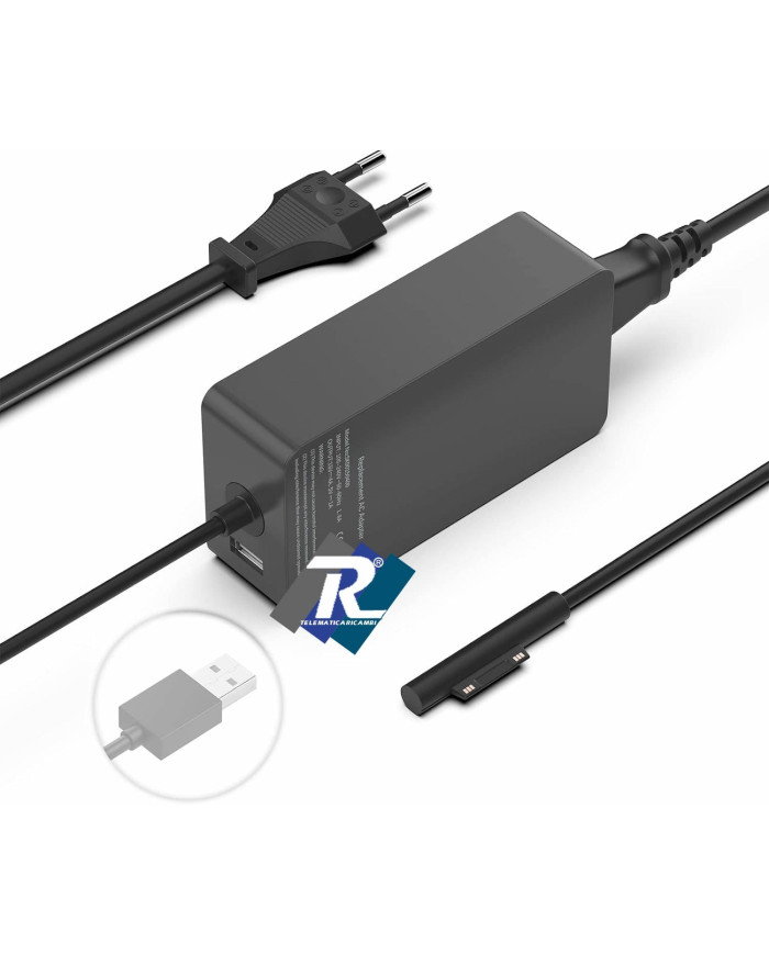 Alimentatore per Surface Laptop 1 - 2 - 3 Book 1 - 2 Go 1 - 2 - Pro 4 - A1706