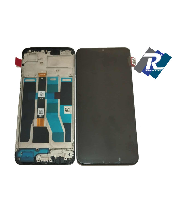 DISPLAY LCD PER OPPO REALME C53 RMX3760 RMX3762 TOUCH SCHERMO VETRO + FRAME NERO