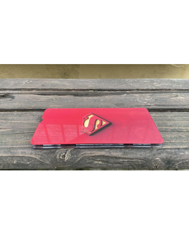 Caricatore Wireless Rapido 15W Induzione Qi Superman in Plexiglass per iPhone Samsung Xiaomi Huawei SUPEREROI