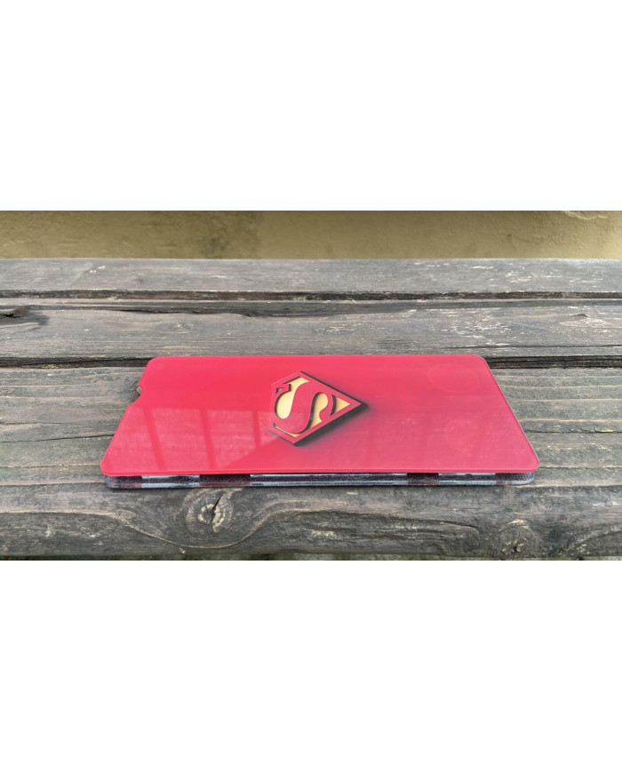 Caricatore Wireless Rapido 15W Induzione Qi Superman in Plexiglass per iPhone Samsung Xiaomi Huawei SUPEREROI