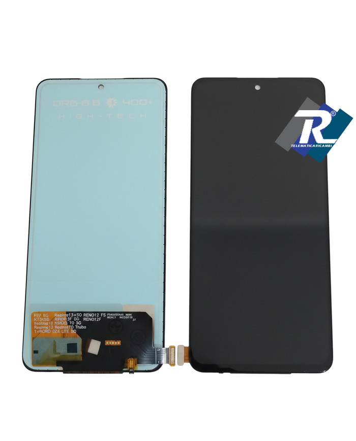 DISPLAY LCD TFT PER OPPO RENO 12F CPH2687 CPH2637 TOUCH SCREEN VETRO NERO