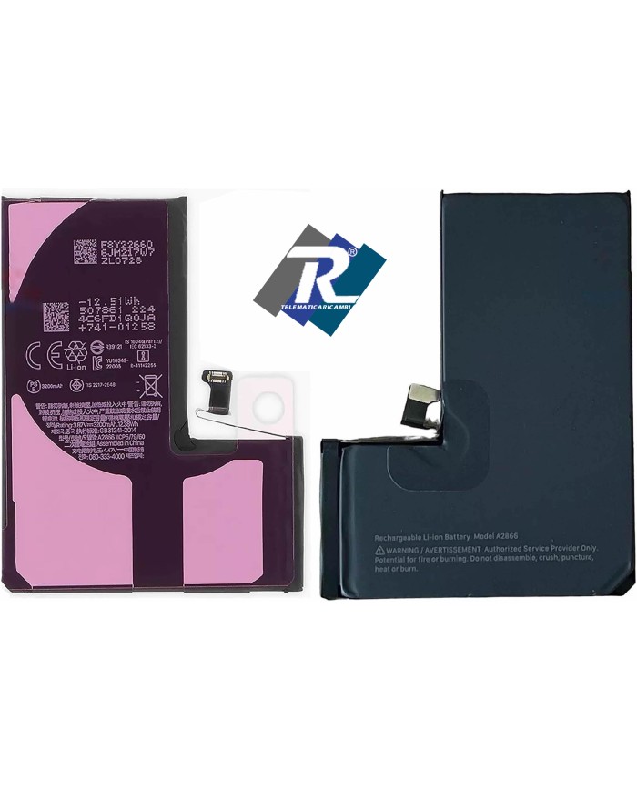 Batteria di Ricambio A2866 per Apple iPhone 14 Pro 3200 mAh