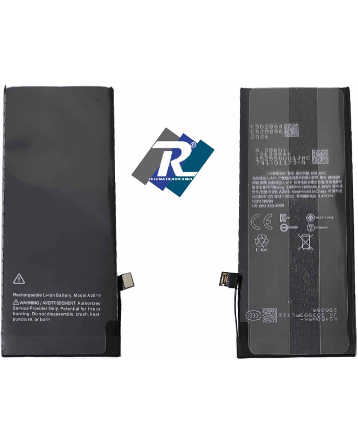 Batteria di Ricambio A2819 per Apple iPhone SE 2022 (3rd Gen) 2018 mAh