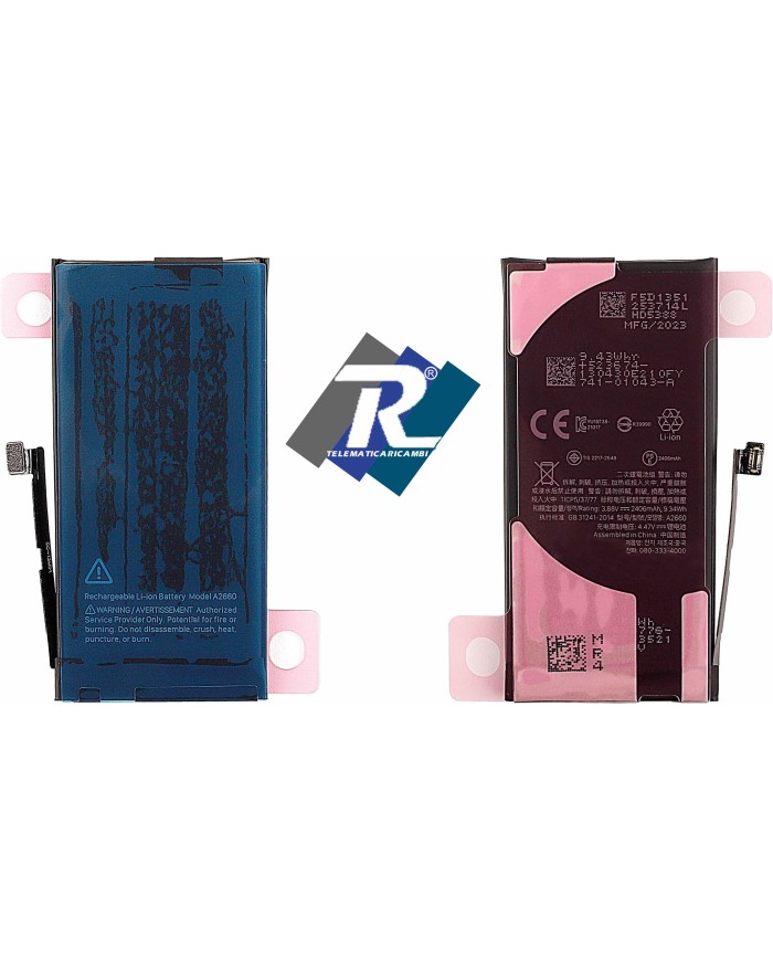 Batteria di Ricambio A2660 per Apple iPhone 13 Mini 2406 mAh