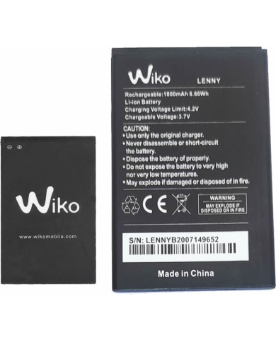 BATTERIA WIKO SUNNY 3 LENNY 1 LENNY 2 LENNY 3 JIMMY RAINBOW 5030 Y52 1800 mAh