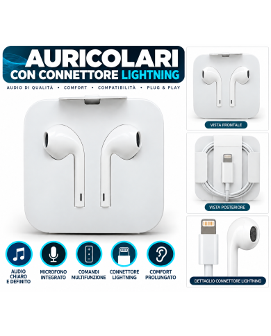 EarPods cuffie Auricolari compatibili MMTN2 Lightning iPhone X 11 12 13 14 PRO