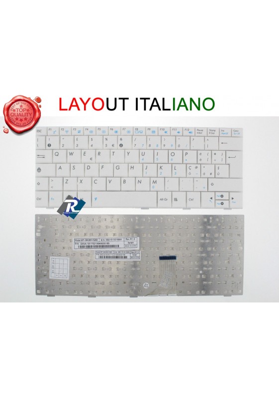 Tastiera ITALIANA ASUS EEE PC 1005 1005HA 1005HA-B 1005HAG 1005P 1005PX BIANCA