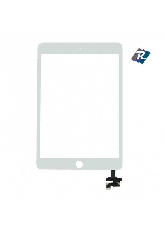 TOUCH SCREEN VETRO IPAD MINI 3 RETINA A1599 A1600 TASTO HOME IC ADESIVI BIANCO